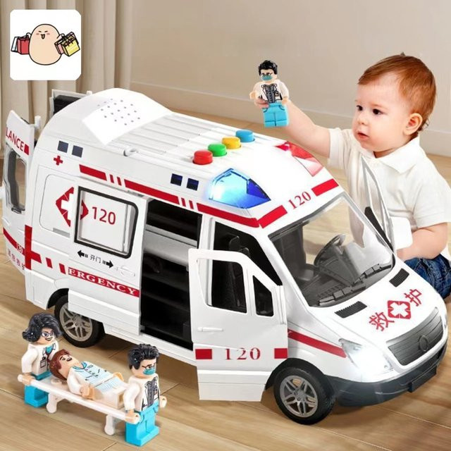 OEING Krankenwagen Modell, 1:24, Metall, mit Sound und Licht, Pull-back - Bild 1