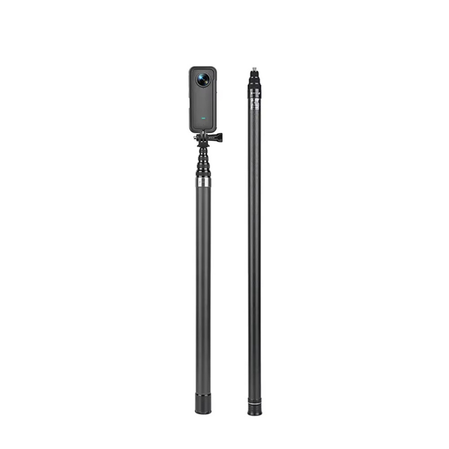 HONGDAK Carbon Fiber Einbeinstativ Extended Edition Unsichtbarer Selfie Stick in Schwarz für Insta360 X3 X2 und GoPro 9 10 11 12 - Bild 4