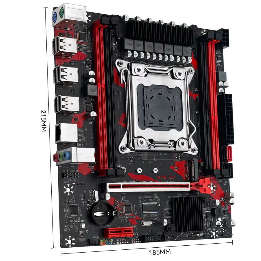 MACHINIST X79 S7 Motherboard in Schwarz mit Unterstützung für Intel Xeon E5 v1 & v2 LGA 2011 CPUs und DDR3 REG ECC RAM, Dual-Channel-Mainboard - Bild 2