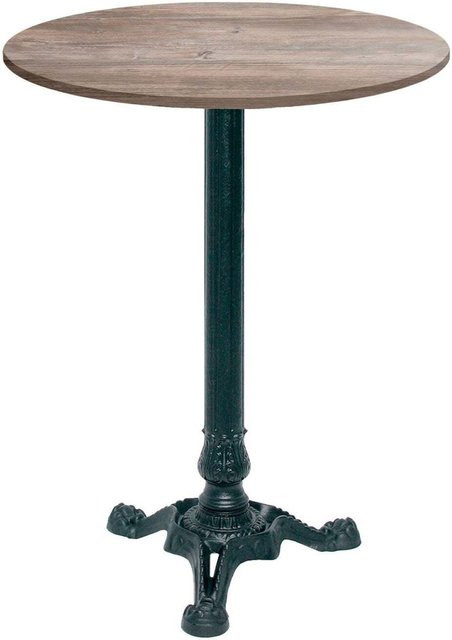 RestooTab Stehtisch Bistrot rund in Eiche und Grau mit schwarzem Gestell, H: 113 cm, B: 60 cm, T: 60 cm - Bild 1