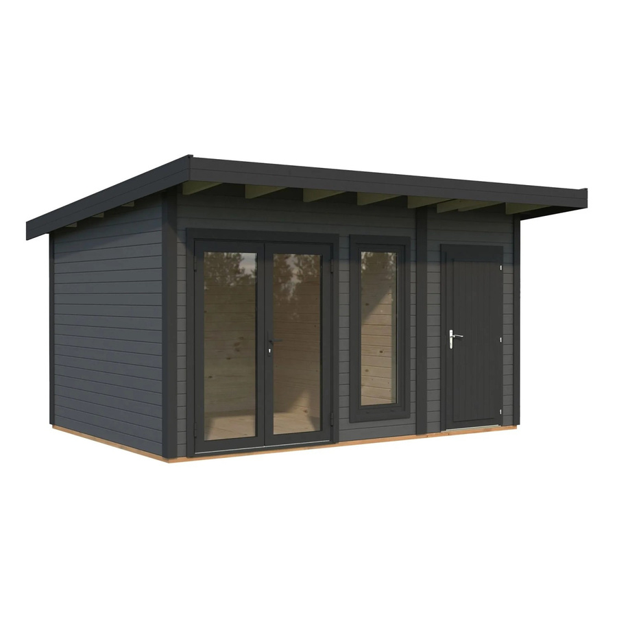 Palmako Holz-Gartenhaus Aurelia mit Pultdach in Grau/Anthrazit, B: 436 cm, T: 300 cm, H: 264 cm - Bild 2
