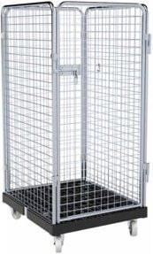 HMH rolltainer Rollbehälter ADB 1350 KU schwarz mit 1 Tür und 4-seitigem Zugriff B: 72,4 cm, T: 81,5 cm, H: 90 cm - Bild 1