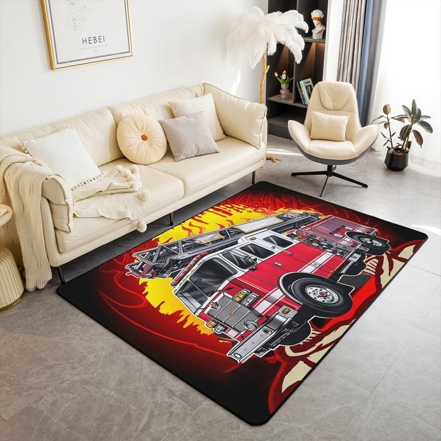Karpetti Bereichsteppich Feuerwehrauto mit Kinder-Motiv, Mehrfarbig, B/H: 60 x 40 cm - Bild 1