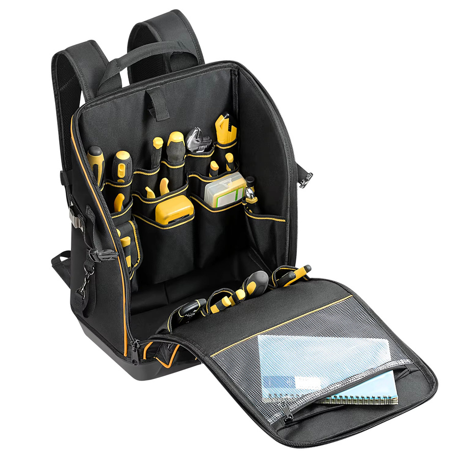 WINHUNT Tool-Station Pro Heavy-Duty Werkzeugrucksack mit großer Innenausstattung und geformtem Boden in Schwarz - Bild 4