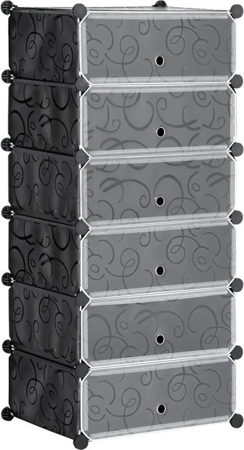 HOMCOM Schuhschrank modern aus Kunststoff und Stahl in Schwarz, B/T/H: 36,5 x 49 x 108 cm - Bild 1