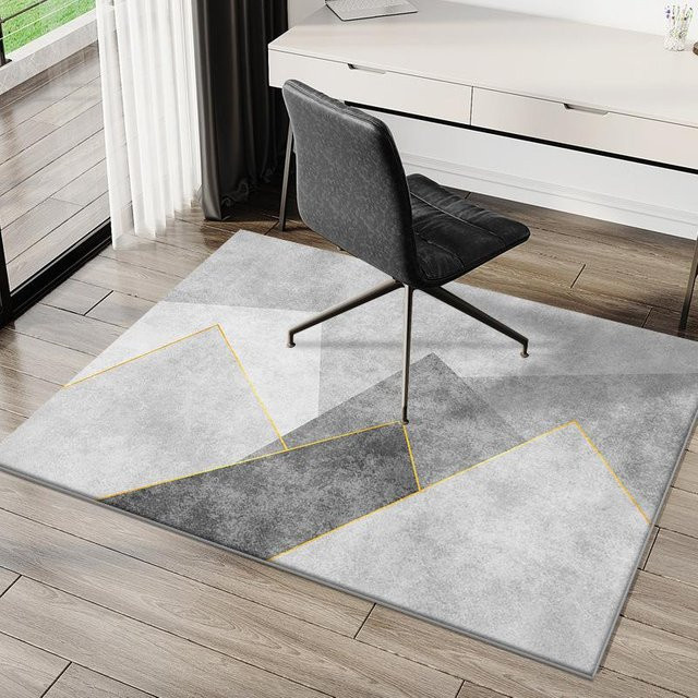 Geometrischer Teppich Lodestar in Grau, rutschfeste Kristall-Samt Matte für Büro und Schlafzimmer, B/T: 160 x 230 cm - Bild 1