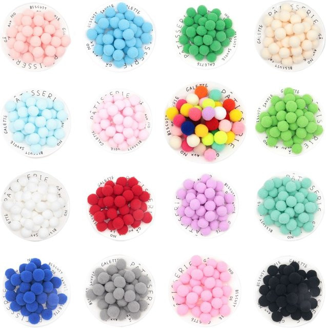 Bunte Pompons-Kugeln aus weichem Plüsch für DIY-Handwerk und Nähzubehör, 36 Stück, Durchmesser: 2,5 cm, Multicolour - Bild 1