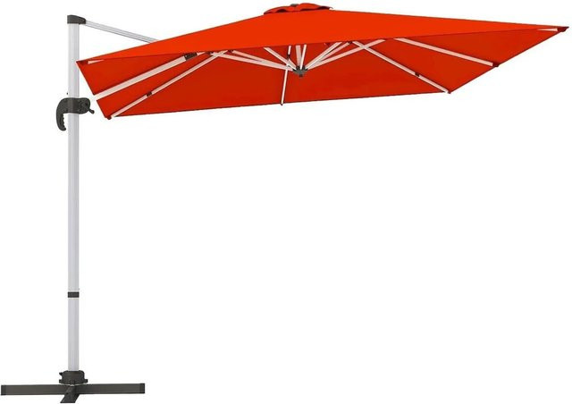 COSTWAY Ampelschirm Rechteckig in Burgund mit Aluminiumgestell B/T: 300 x 300 cm - Bild 1