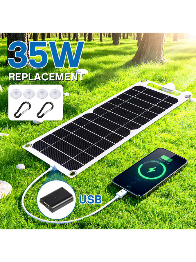 luxuglow 35W Sunpower Tragbares Solarpanel mit USB-Stabilisator für Powerbank und Smartphone, ideal für Outdoor, Camping und Wohnmobile - Bild 7