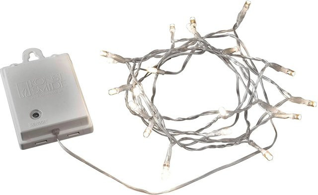 Konstsmide LED Lichterkette mit 20 warmweißen LEDs, weißes Kabel, mit Timer und Dämmerungssensor, IP44 wetterfest - Bild 1