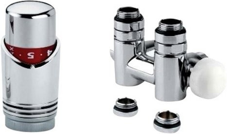 XIMAX MA-Garnitur mit Thermostatkopf in Silber, B/H/T: 55 x 75 x 190 mm - Bild 1