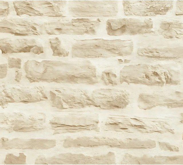 Profhome Tapete in Steinoptik Matt Beige Creme, Rollengröße 0,53 m x 10,05 m (5,33 m2) - Bild 1