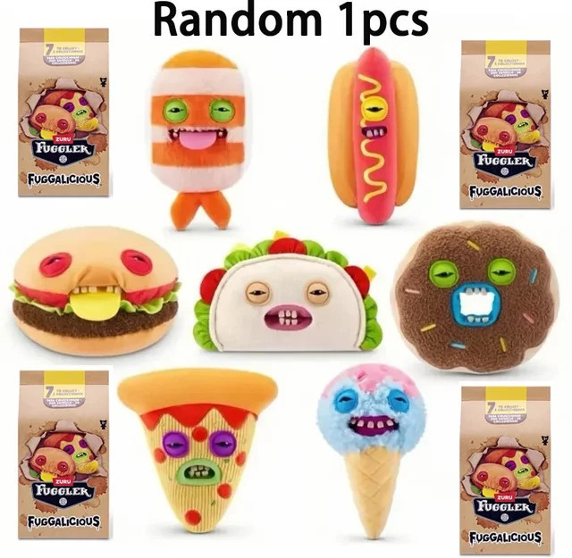 Fuggler Fuggalicious Serie Hamburger Hot Dog Donut, Plüschpuppen, 1-teiliges Set - Bild 1