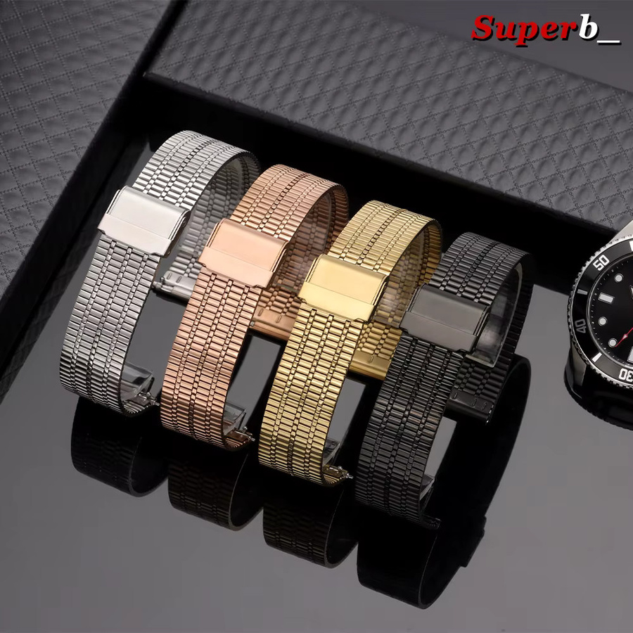 Uhrenarmband Edelstahl, Gold, Schwarz, Rose, Unisex, 20 mm, 22 mm - Bild 2