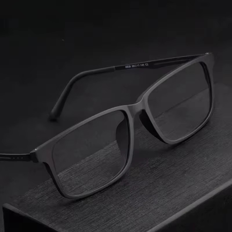 Lesebrille TR90, Vollrand, rechteckig, Titan, schwarz, Männer - Bild 2