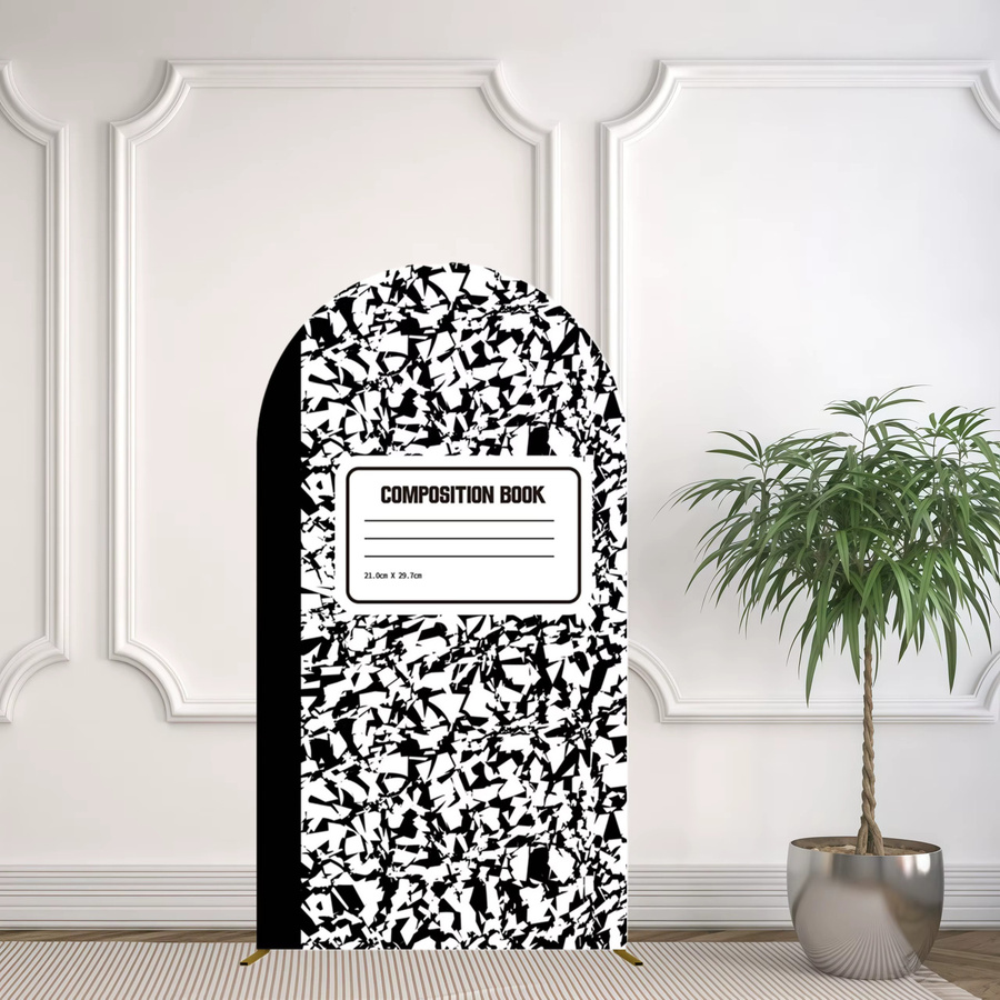 Yeele Back-to-School Bogen-Hintergrunddekoration mit Notizbuch- und Bleistift-Motiv, Mehrfarbig, A4 - Bild 2