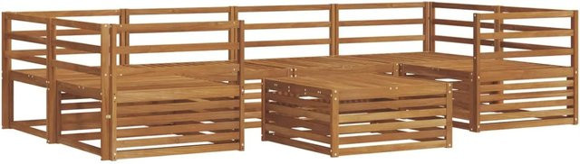 vidaXL Outdoor-Sofagarnitur 7-teilig aus Akazienholz in Braun - Bild 1