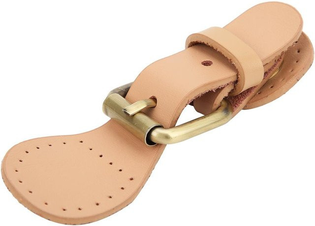 KaiSai Taschenschloss aus Spaltleder mit Messingbeschlägen in Beige - Bild 1
