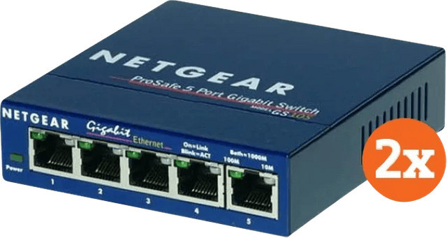 Netgear GS105 Duo Pack Ethernet LAN Switch 1 Gbit/s Blau - Bild 1