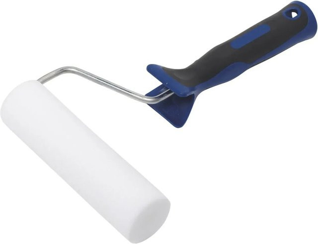LUX-TOOLS Schaum-Roller mit rutschfestem 2K-Softgriff in Schwarz-Blau, Breite: 15 cm - Bild 1