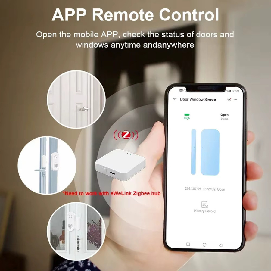 EWeLink Zigbee Tür- und Fenstersensor in Weiß für Einbruchschutz und Sicherheit, kompatibel mit Alexa und Zigbee 3.0 Gateway - Bild 3