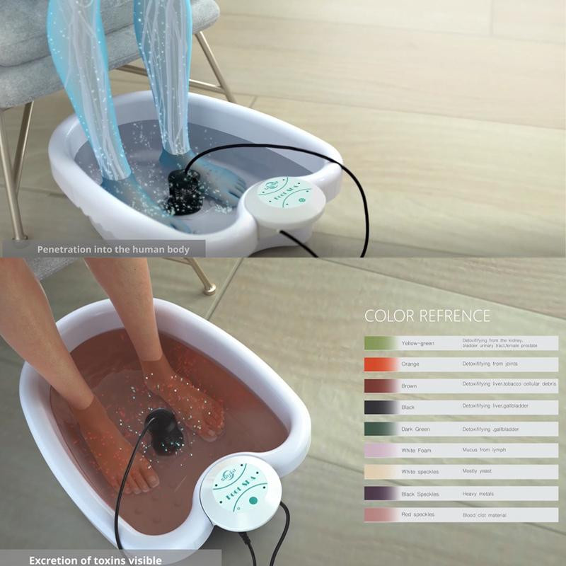 Binchi Ionisches Detox Fußbad Massagegerät mit Becken und Vibration zur Tiefengewebereinigung und Pflege (US-Stecker) - Bild 3