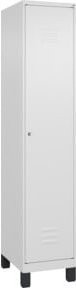 C+P Spind Classic PLUS Garderobenschrank mit 1 Abteil, Zylinderschloss und 4 Garderobenhaken, Farbe: 9016/9016, H x B x T: 195 x 40 x 50 cm - Bild 1