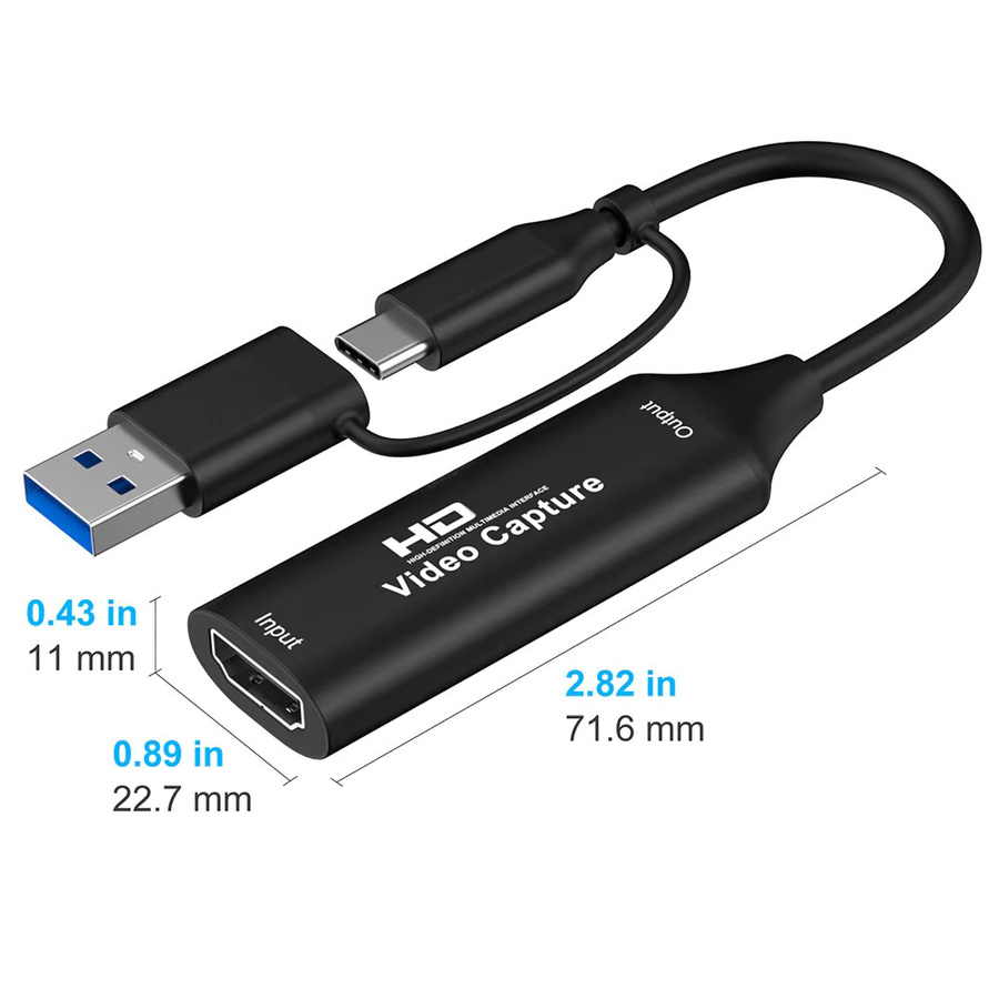 KOJESHUN USB Video Capture Karte 4K UHD HDMI Video Grabber für Live-Streaming und Aufnahmen in 1080P HD, kompatibel mit PS4, Xbox und Mobilgeräten, Schwarz/Grau - Bild 5