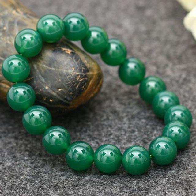 Armband Damen, Achat, Edelstein, gelb, schwarz, rot, grün, 6 mm - Bild 1
