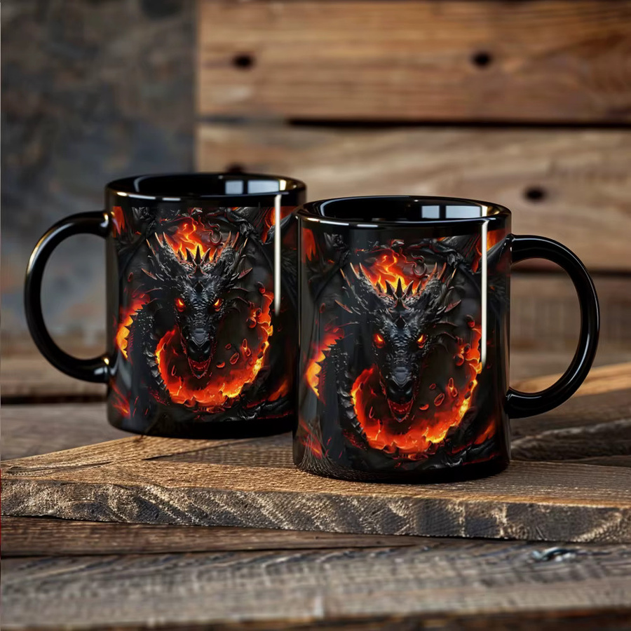 Keramikbecher Dunkler Drache von Light Magic in Schwarz mit Fantasy-Design - Bild 4
