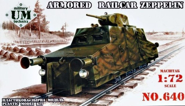 Unimodels Armored Railcar Zeppelin, Fahrzeug, 1:72, Kunststoff, Grün - Bild 1