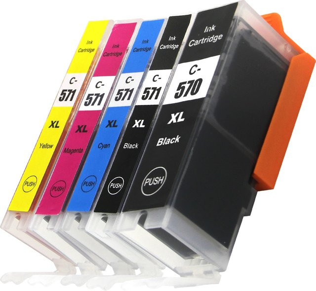 Kompatible Tintenpatronen PGI-570 und CLI-571 für Canon PIXMA MG5750, MG5753, MG7750 und MG6850, Mehrfarbig - Bild 1