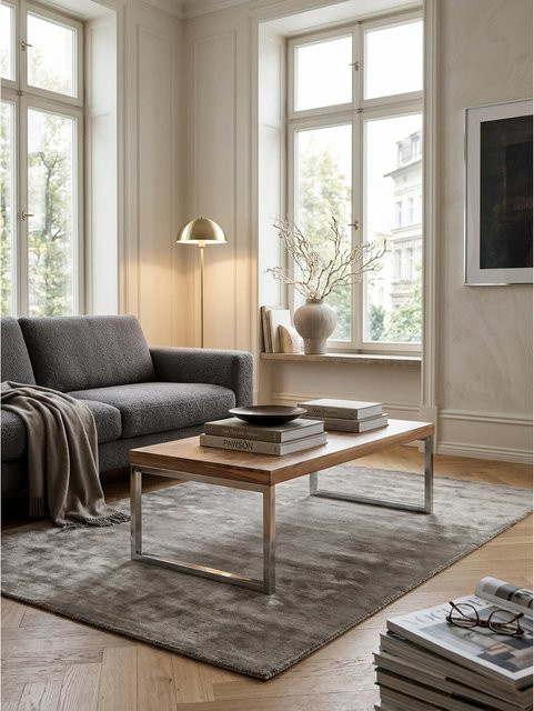 Couchtisch GUNA von KADIMA DESIGN im Landhaus-Stil aus massivem Akazienholz, braun, B/T/H: 120 x 60 x 40 cm - Bild 1