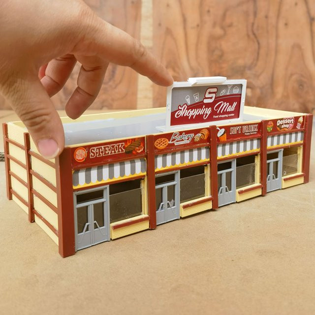 FunTrying Einkaufszentrum Supermarkt Modell, 1:87 (Spur H0), Kunststoff - Bild 1