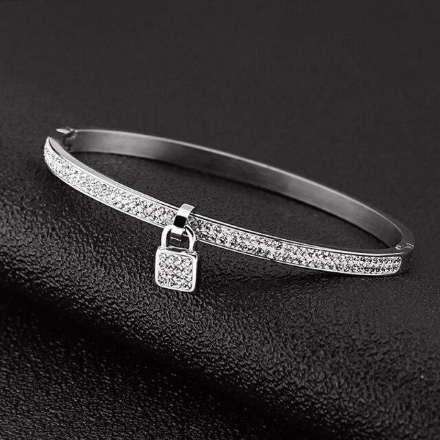 Allbestart Armband Edelstahl, Roségold, Zirkonia, Damen, 61mm - Bild 1