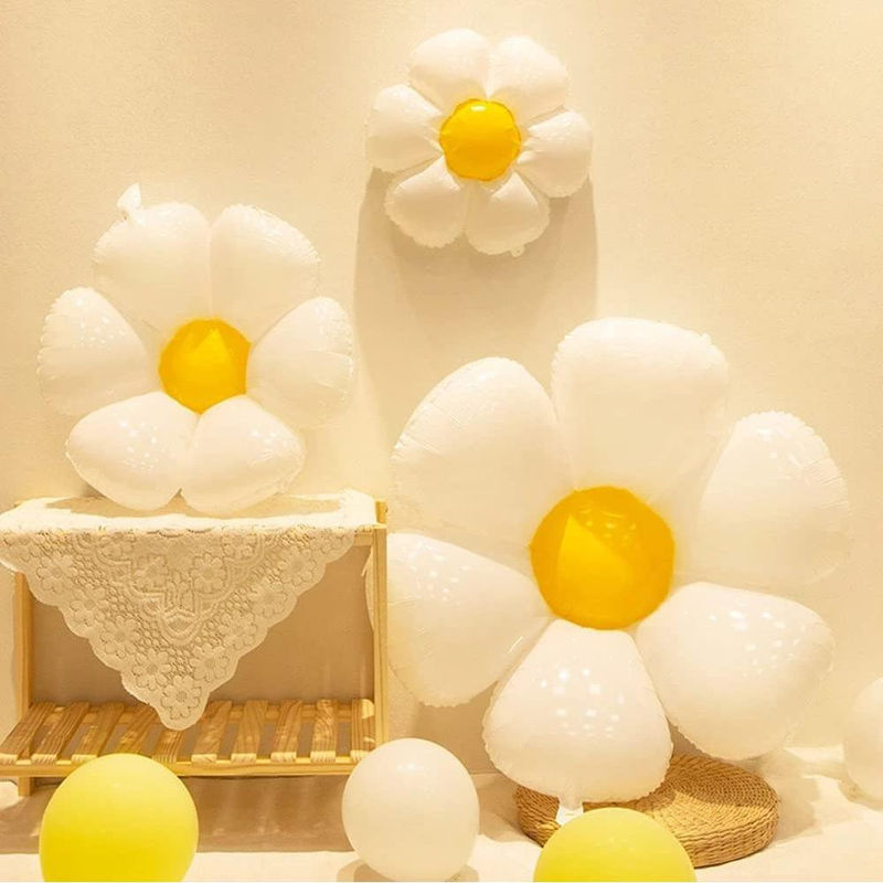 Skyfree Gänseblümchen-Folienballons in Weiß für Boho-Dekorationen bei Geburtstag, Hochzeit oder Ostern - Bild 6