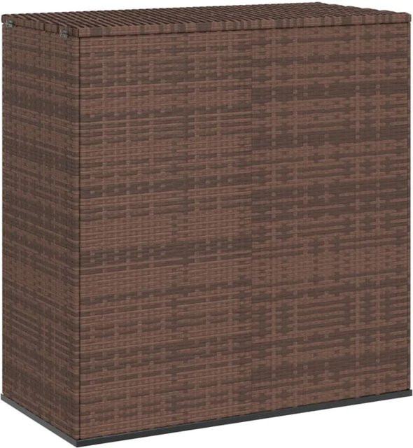 vidaXL Garten-Kissenbox aus PE-Rattan und pulverbeschichtetem Stahl in Braun, B/T/H: 100 x 49 x 103,5 cm - Bild 1