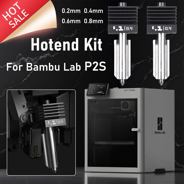 Bambu Lab P2S Standard Flow Hotend Silber für hochpräzise FDM 3D-Drucke - Bild 1