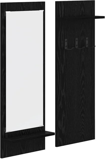 vidaXL Wandmontierter Nachttisch in Schwarz und Eichen-Optik mit modernem Design, B/T/H: 70 x 10 x 90 cm - Bild 1