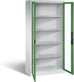 C+P Werkzeugschrank Acurado mit Sichtfenstern aus Acrylglas, Front Resedagrün, Korpus Lichtgrau, H x B x T: 195,0 x 93,0 x 40,0 cm - Bild 1