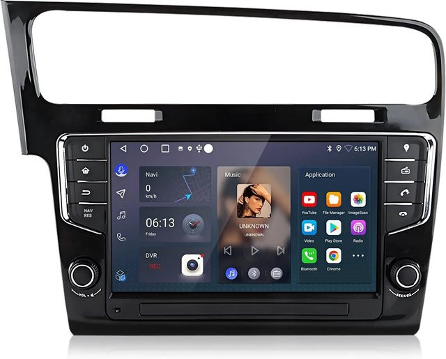 Junsun Autoradio für VW Golf 7 MK7 Golf VII Baujahre 2012 bis 2020 mit 10 Zoll Display, WiFi, Bluetooth, USB und GPS in Schwarz - Bild 1