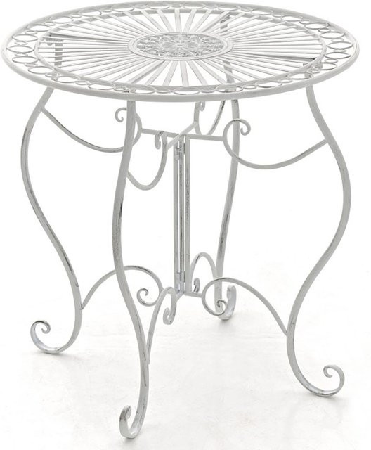 TPFGarden Tisch Indi aus Eisen in Antik Weiß für Garten, Terrasse und Balkon, B/T/H: 70 x 72 x 70 cm - Bild 1