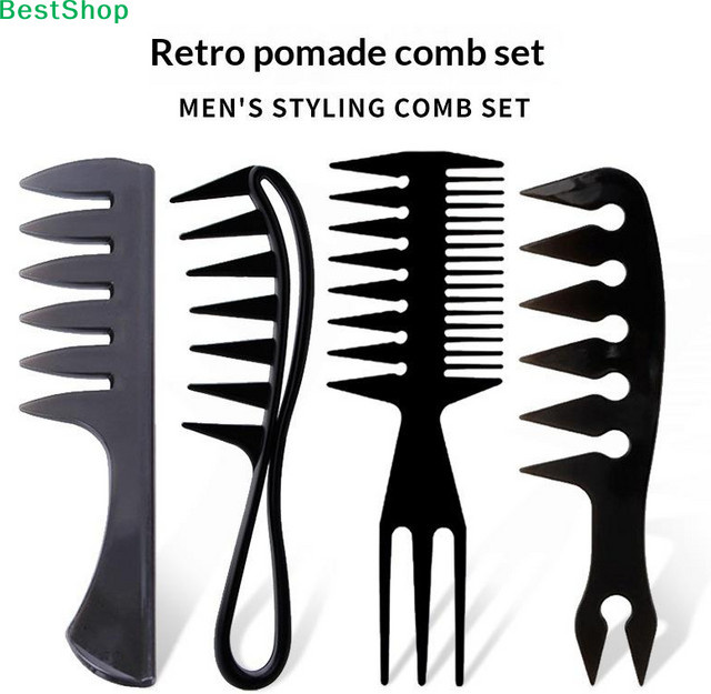 Retro Pomade-Kamm-Set für Herren, 4-in-1 Styling-Kämme - Bild 1
