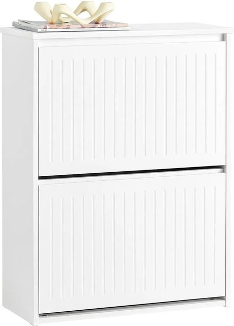 SoBuy Schuhschrank FSR165-K-W Schuhkipper mit 2 Klappen in Weiß - Bild 1