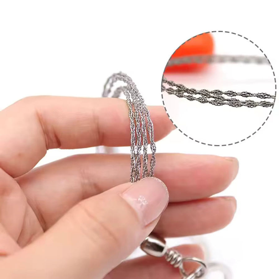 Skeyo Überlebensseilsäge aus Edelstahl in Silber, tragbare spiralförmige Drahtsäge für den Außenbereich - Bild 3