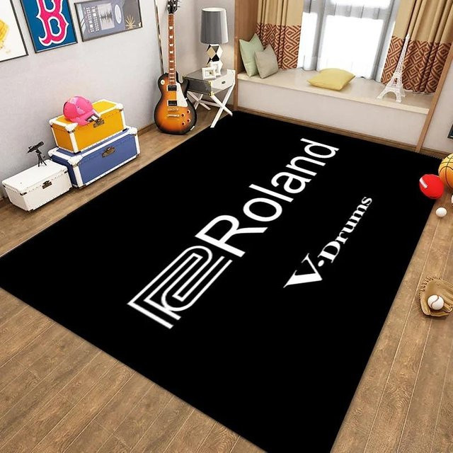 R-Roland Schlagzeugteppich mit Schallschutz und Vintage-Design, Schwarz, B/T: 120 x 80 cm - Bild 1