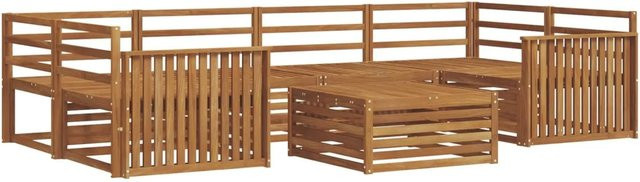 vidaXL 7-teilige Outdoor-Sofagarnitur aus Akazienholz in Braun im L-Shape Design - Bild 1