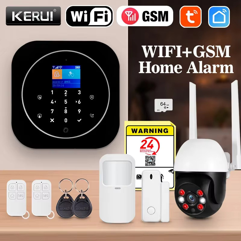 KERUI Tuya Smart Home Alarm System Kit G12 WiFi 2G GSM Sicherheitssystem mit Türsensor, Bewegungssensor und Smart Life Fernbedienung - Bild 2