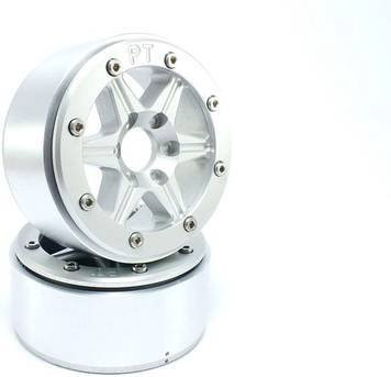 Metsafil 1:10 Crawler Felgen Sixstar Silber aus Aluminium, 1 Paar - Bild 1
