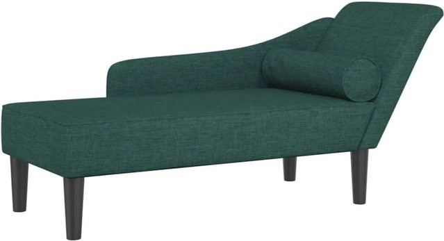 vidaXL Chaiselongue modern in Dunkelgrün mit Kissen und Holzrahmen B: 141,0 cm, T: 55,5 cm, H: 66,5 cm - Bild 1